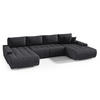 WOHNLANDSCHAFT Draco U Anthrazit - Anthrazit/Silberfarben, Textil/Metall (350/85/185cm) - Beautysofa