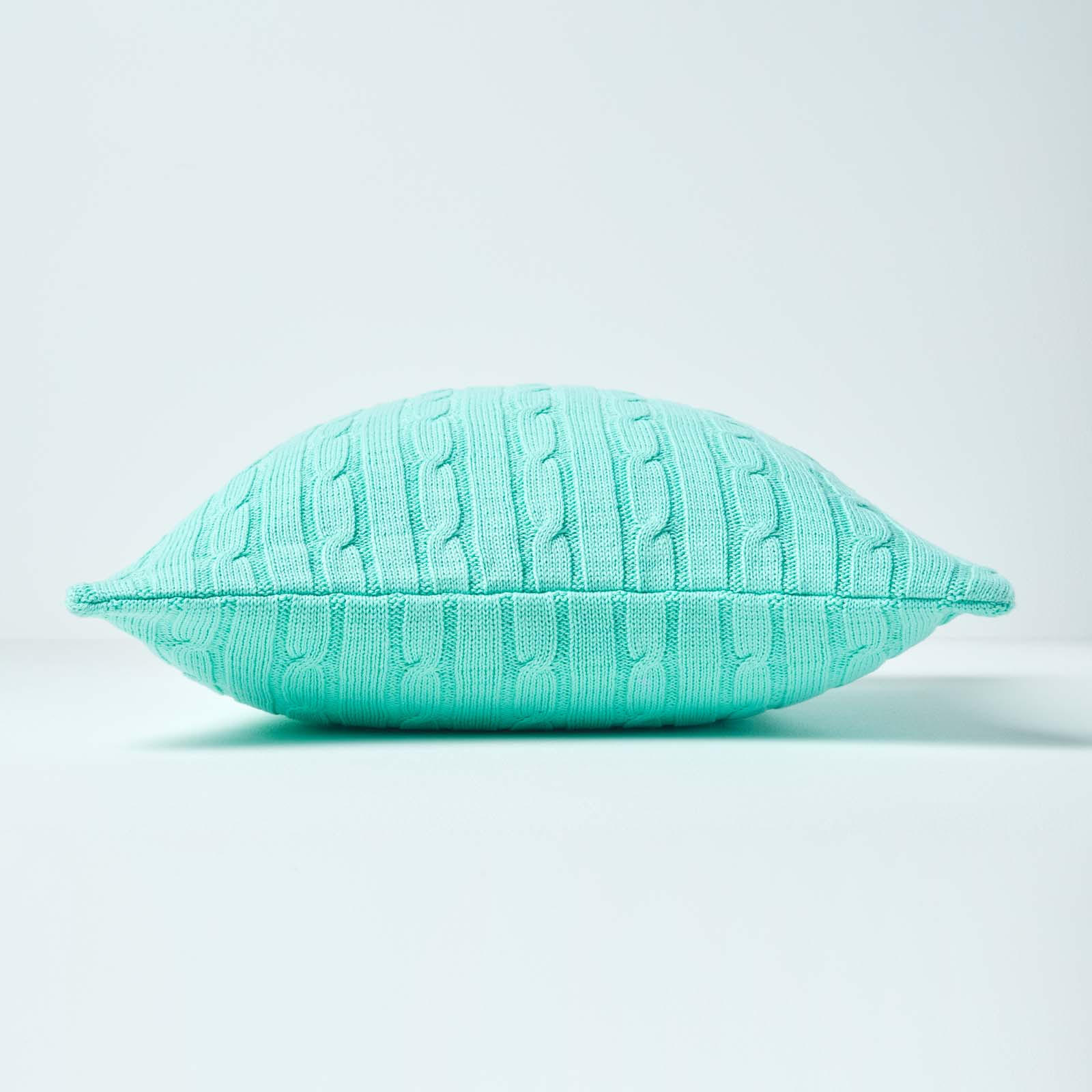 KISSENHÜLLE Zopfmuster 45/45 cm - Mintgrün, Textil (45/45cm) - Homescapes