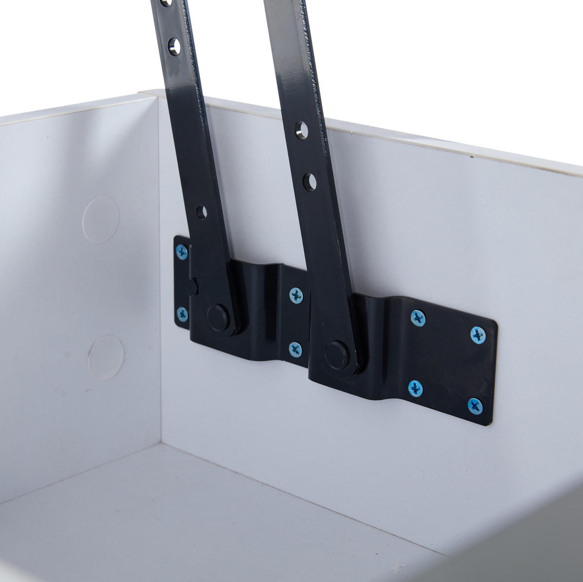 KONFERENČNÍ stolek 70/70/35 cm bílý a šedý z MDF s výklopnou deskou LED a úložným prostorem - bílá, kompozitní dřevo (70/70/35cm) - OKWISH