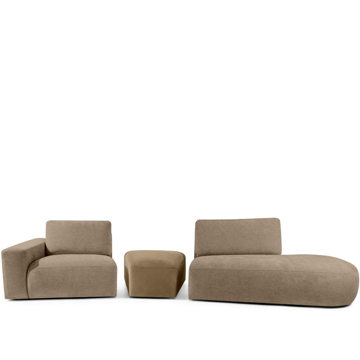 4-SITZER ECKSOFA ZUCCO Chenille rechts, Beige - Beige, Textil (350/84/105cm) - KONSIMO®
