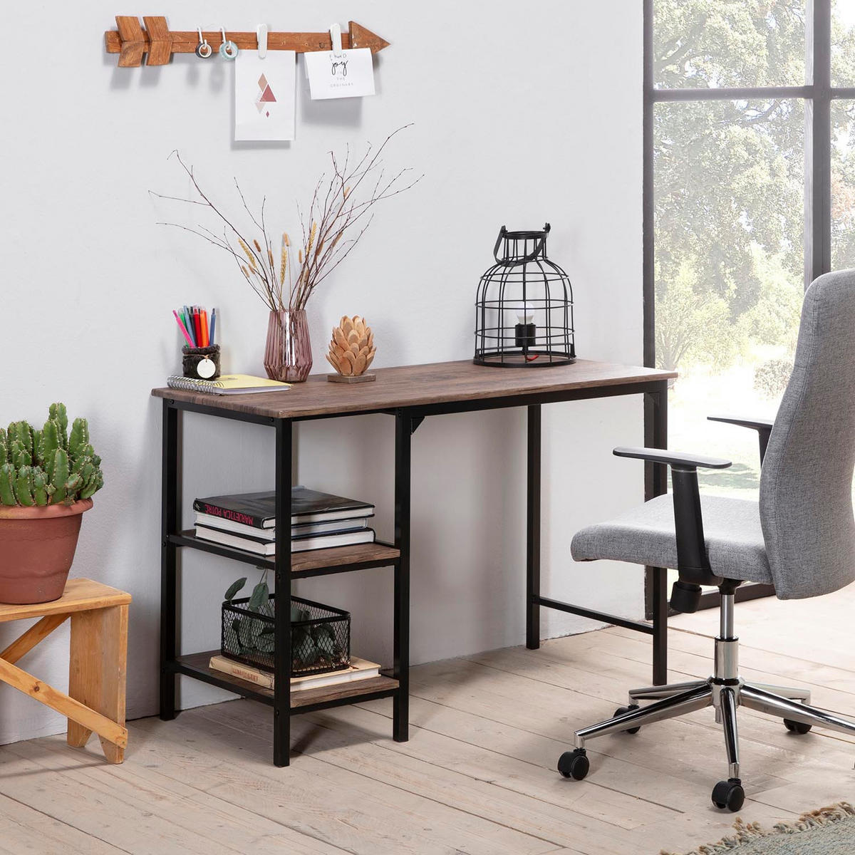 SCHREIBTISCH 110/55/76 Colon Schwarz - Schwarz, Holzwerkstoff (55/110/76cm) - VS Venta-stock