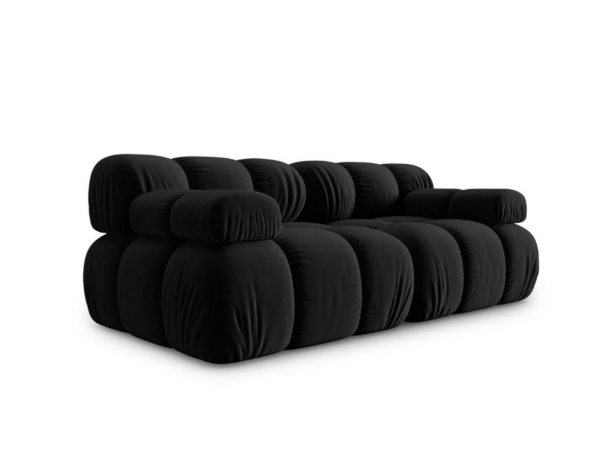 MODULARES-SOFA Bellis aus Samt schwarz 2 Sitzplätze - Schwarz, Textil (94/63/188cm) - Micadoni