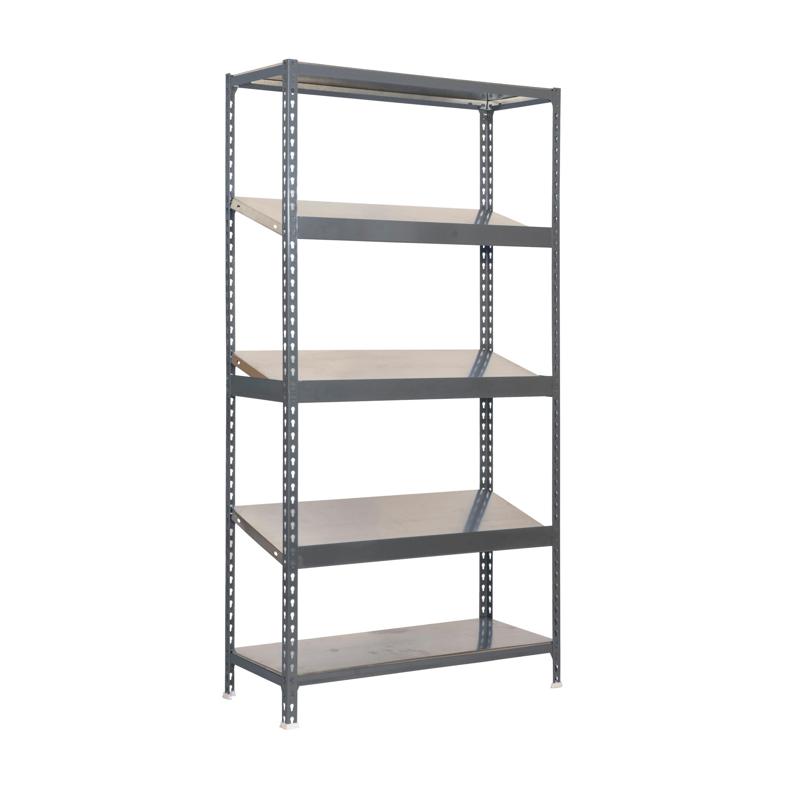 SCHRÄGBODENREGAL DOWA | Stecksystem | HxBxT 200x100x40cm | Fachlast 200kg | Verzinkt - Silberfarben, Metall (100/200/40cm) - PROREGAL