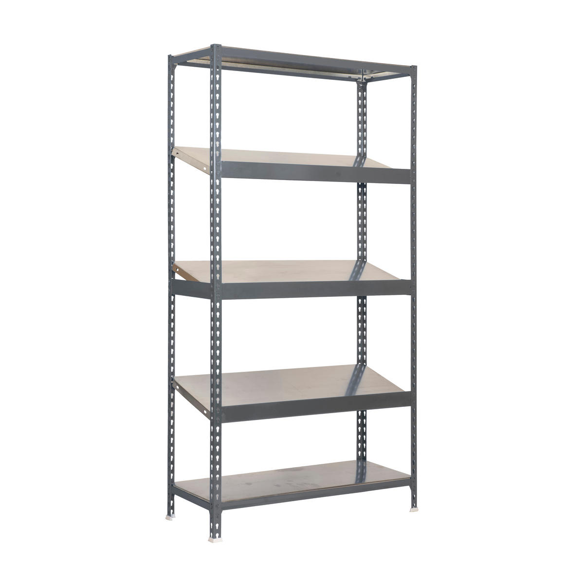 SCHRÄGBODENREGAL DOWA | Stecksystem | HxBxT 200x100x40cm | Fachlast 200kg | Verzinkt - Silberfarben, Metall (100/200/40cm) - PROREGAL