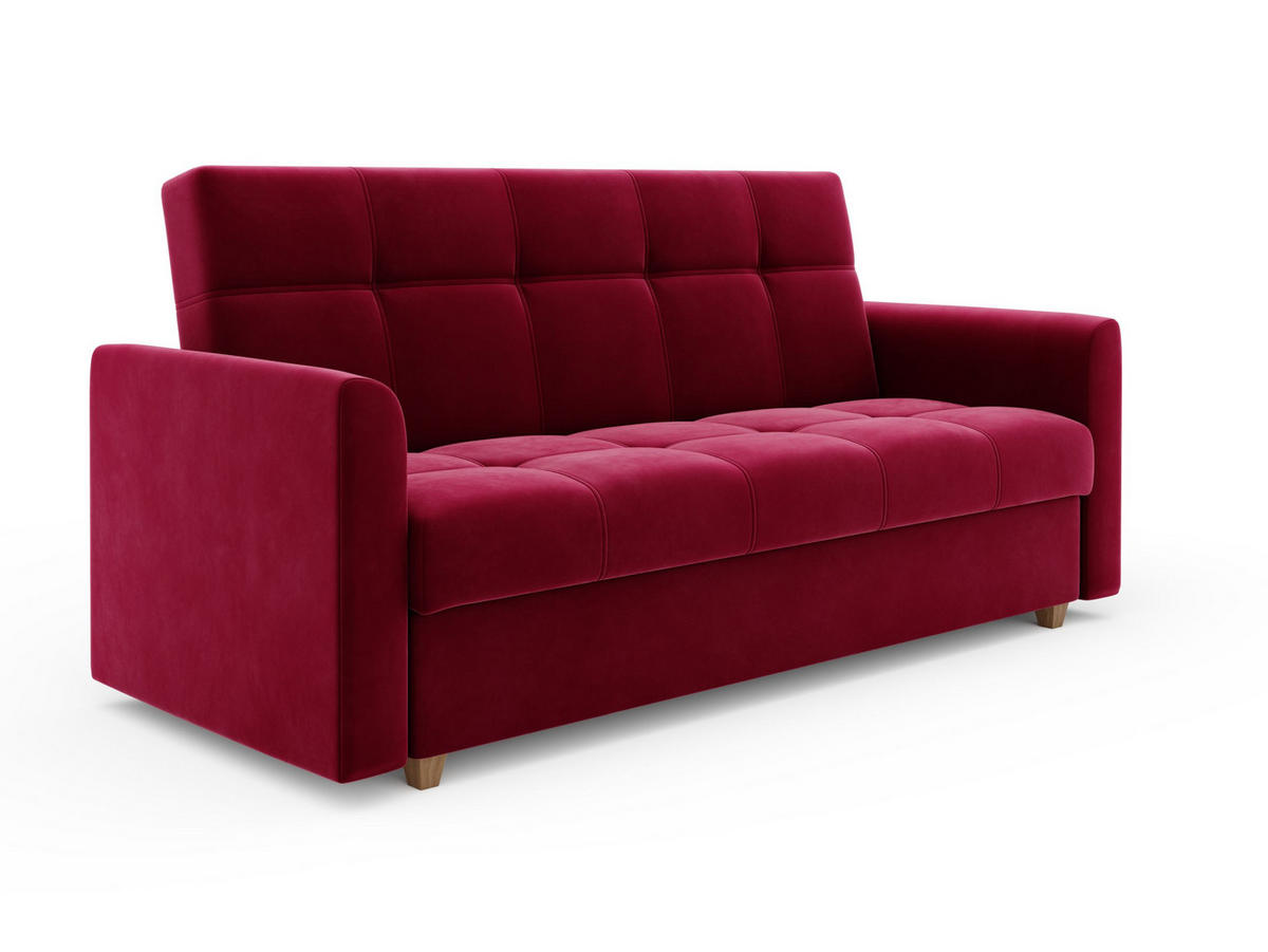 SOFA LENTO mit Schlaffunktion ITAKA 34 mit Stauraum - Rot, Textil (87/95/216cm) - Bedante