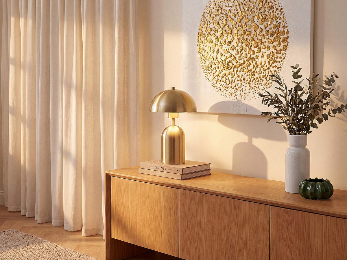 TISCHLAMPE - 20 cm x 20 cm - Metall - Goldfarben TANTA - Goldfarben, Metall (20/20/35.5cm) - Vente-Unique