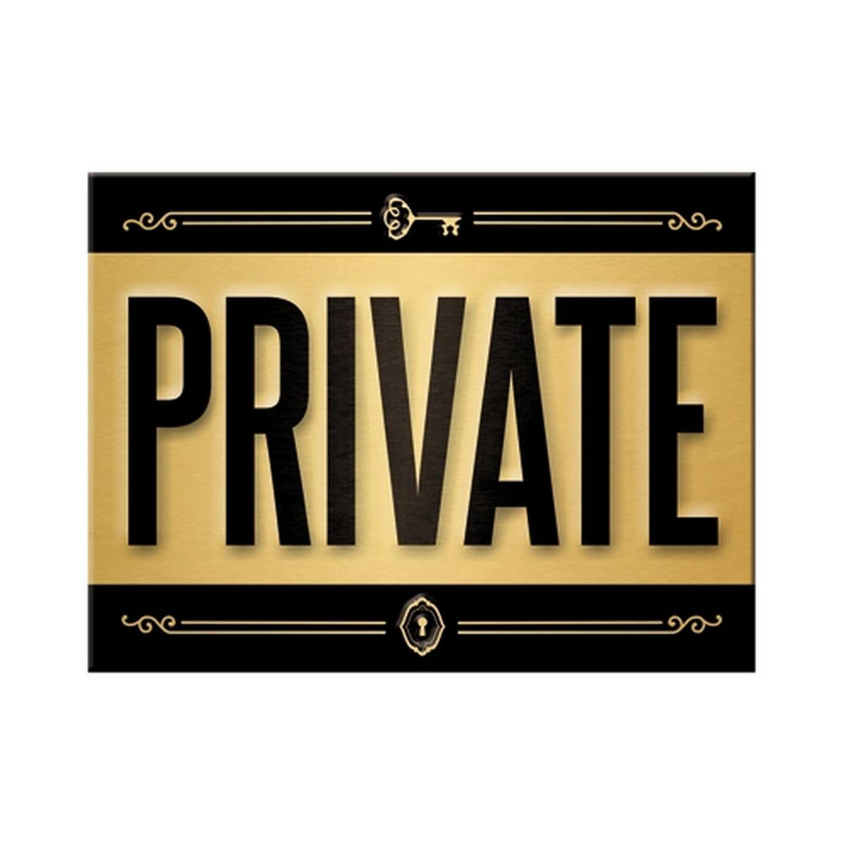 MAGNET 6/8 cm Achtung Private - Multicolor, Metall (8/6/0.1cm) - Nostalgic-Art