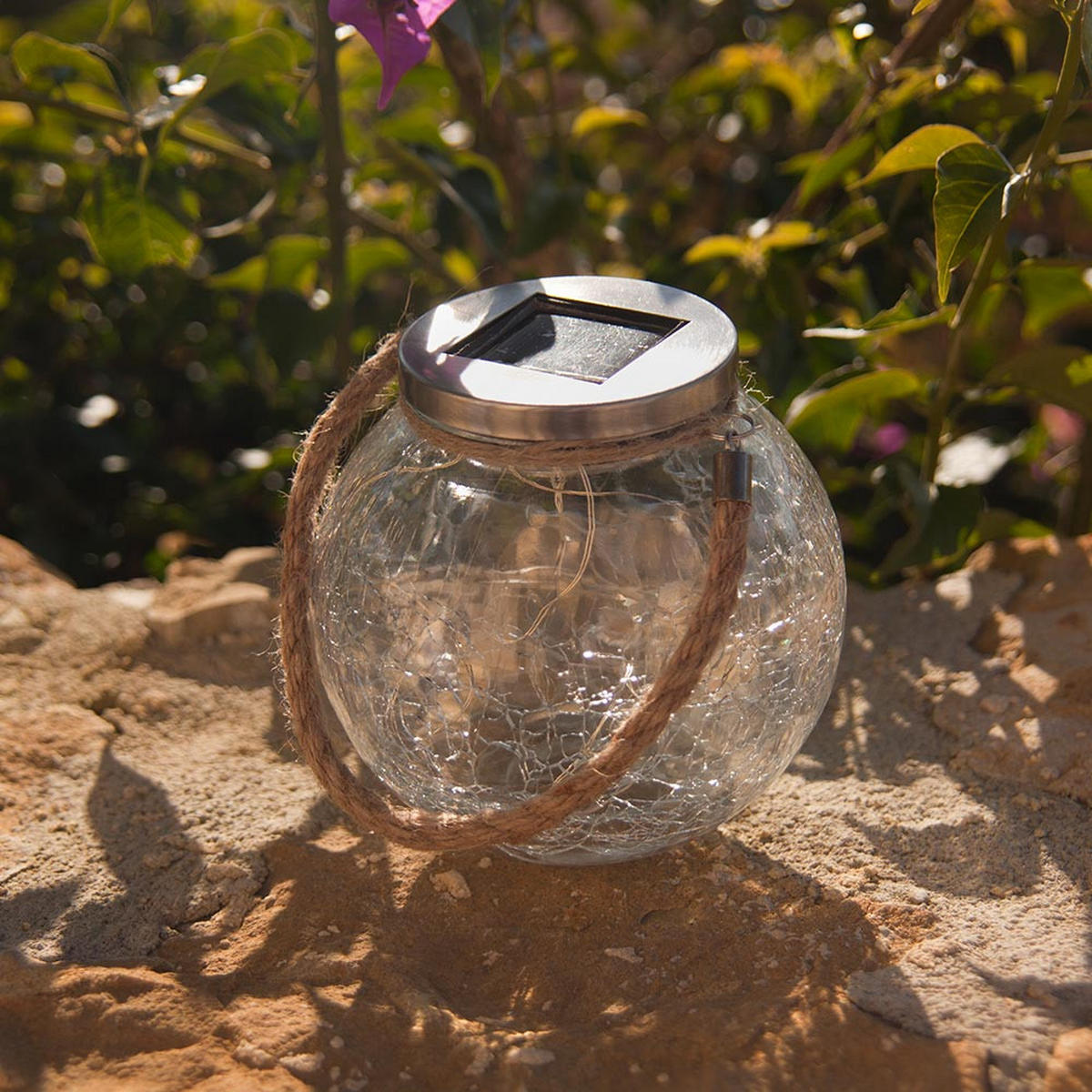 SOLARKUGEL 2er-set CRACK BALL CORD transparent - Transparent, Glas (11/11/13cm) - Lumisky