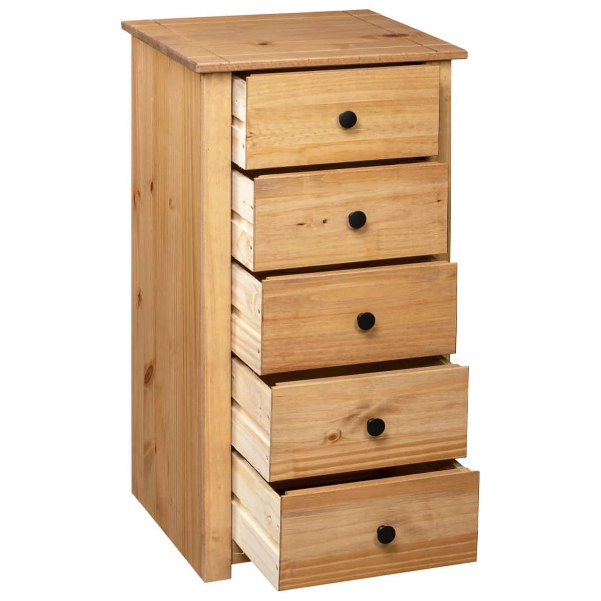 SIDEBOARD mit 5 Schubladen 46/40/89 cm aus Kiefernholz Panama - Braun, Holz (46/89/40cm) - vidaXL