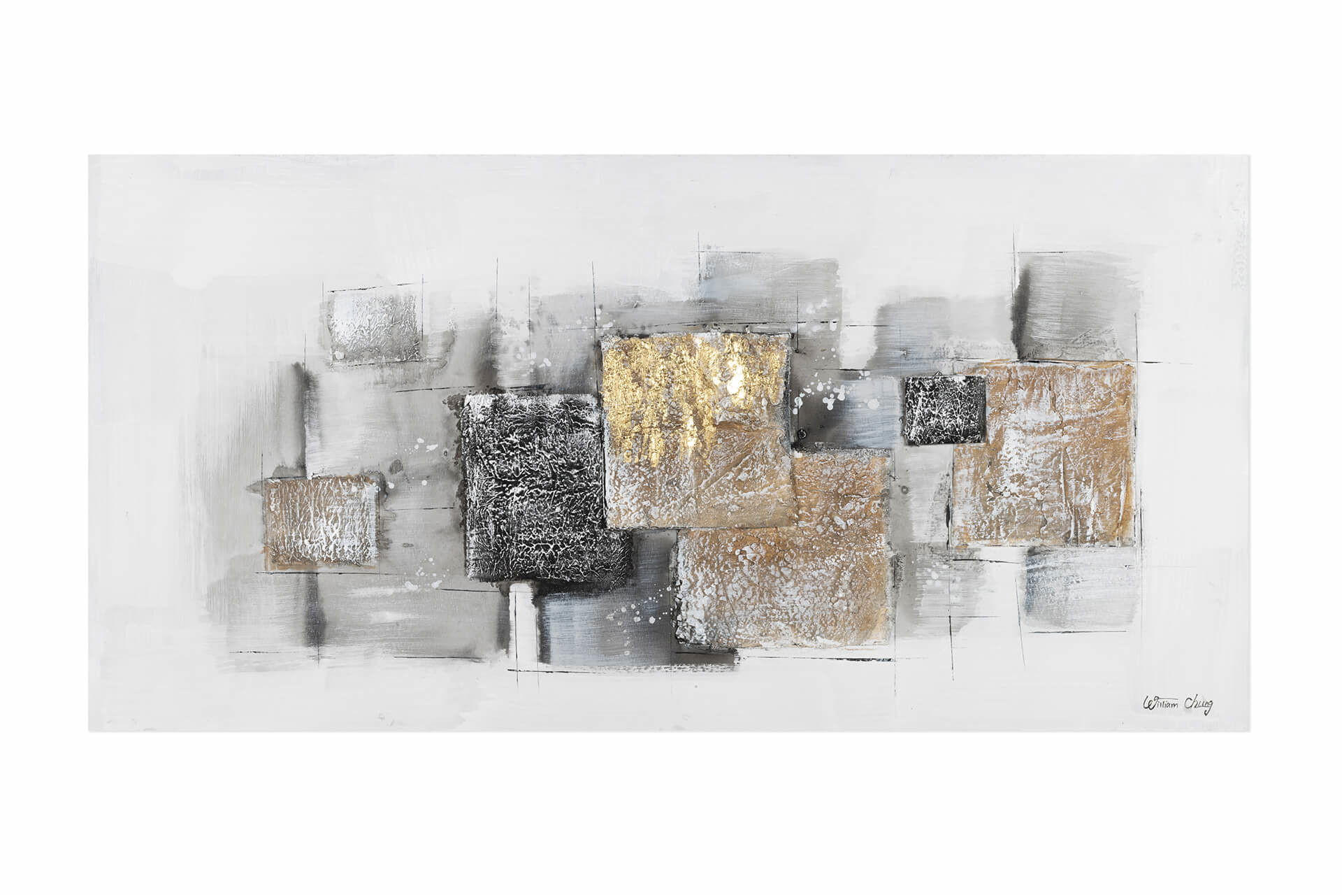 ACRYLBILD HANDGEMALT 120/60 cm - Grau, Holz/Textil (2/60cm) - KUNSTLOFT