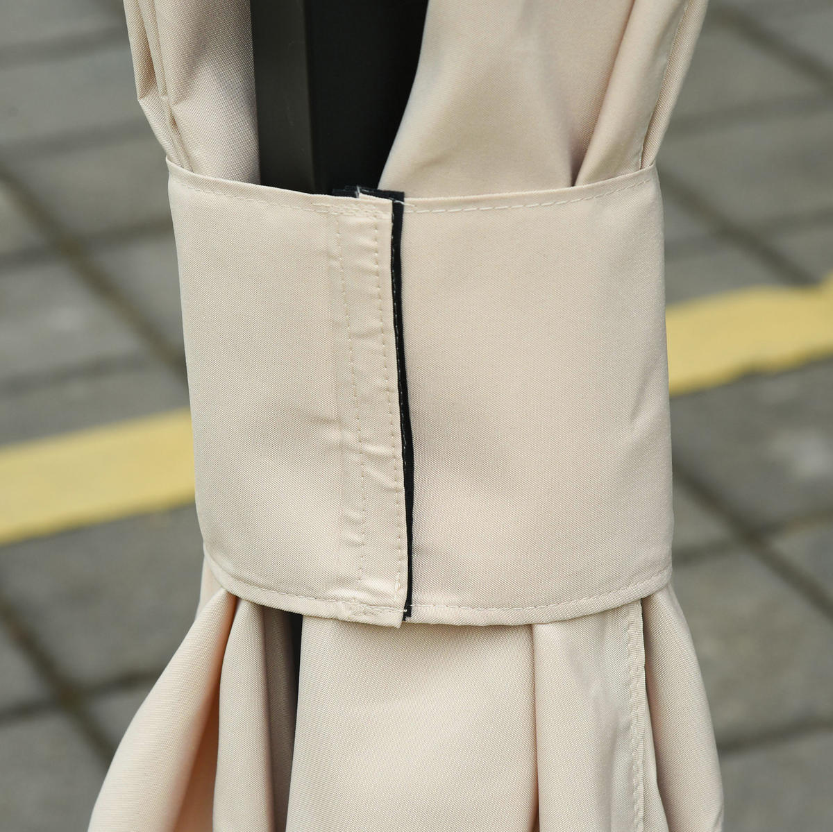 PAVILLON-SEITENTEILE 302/205 cm mit Reißverschluss, Haken und C-Ringen, wetterbeständig, Beige - Beige, Textil (205/1/302cm) - Redom