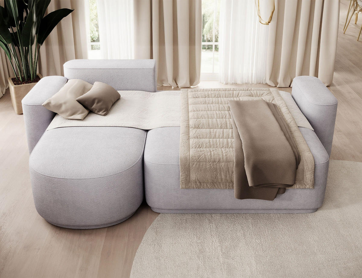 ECKSOFA RUMA - Grau (Touch 03) - Grau, Holzwerkstoff (285/180cm) - Möblo