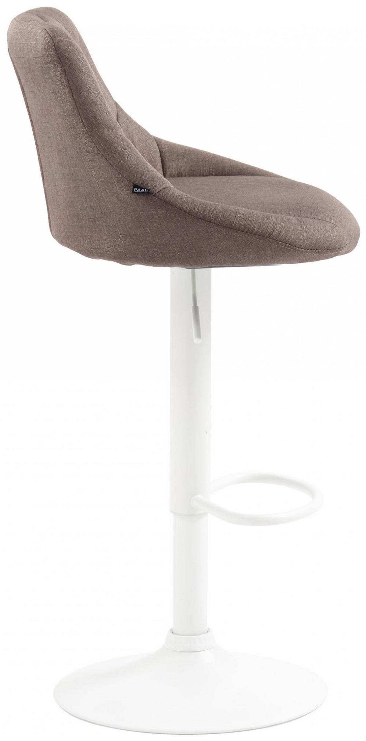 BARHOCKER Stoff Taupe - Taupe/Weiß, Textil/Metall (46/83/49cm) - CLP