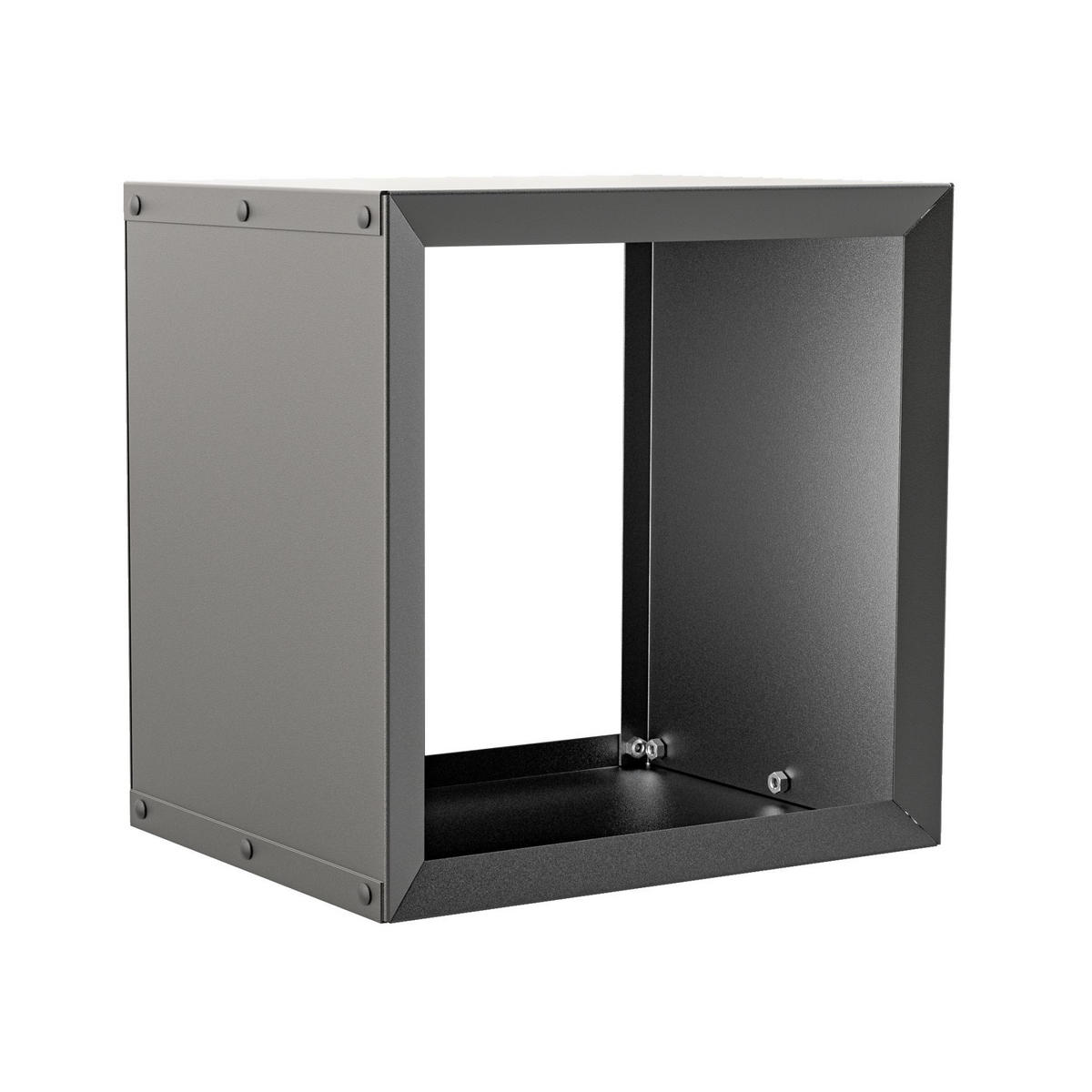 BRENNHOLZREGAL Wooker square Kaminholzregal Holzlagersystem Schwarz 49 × 49 cm - Schwarz, Metall (49/49/49cm) - Alberts