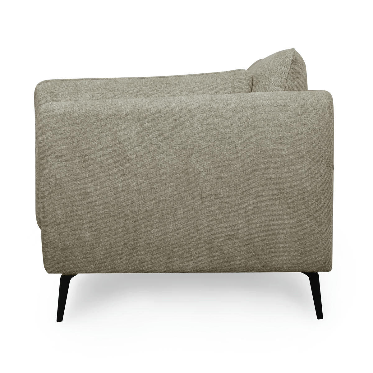 DREISITZER-SOFA Webstoff Beige - Beige/Schwarz, Textil/Metall (224/84/92cm) - Furnhouse