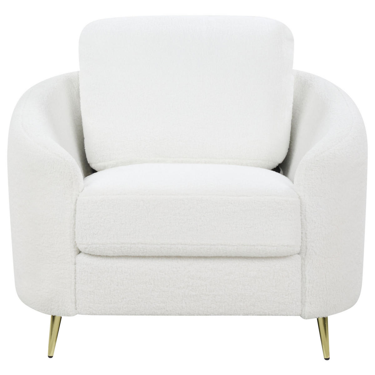 SESSEL Bouclé Weiß Trosa - Goldfarben/Weiß, Textil (100/88/86cm) - Beliani