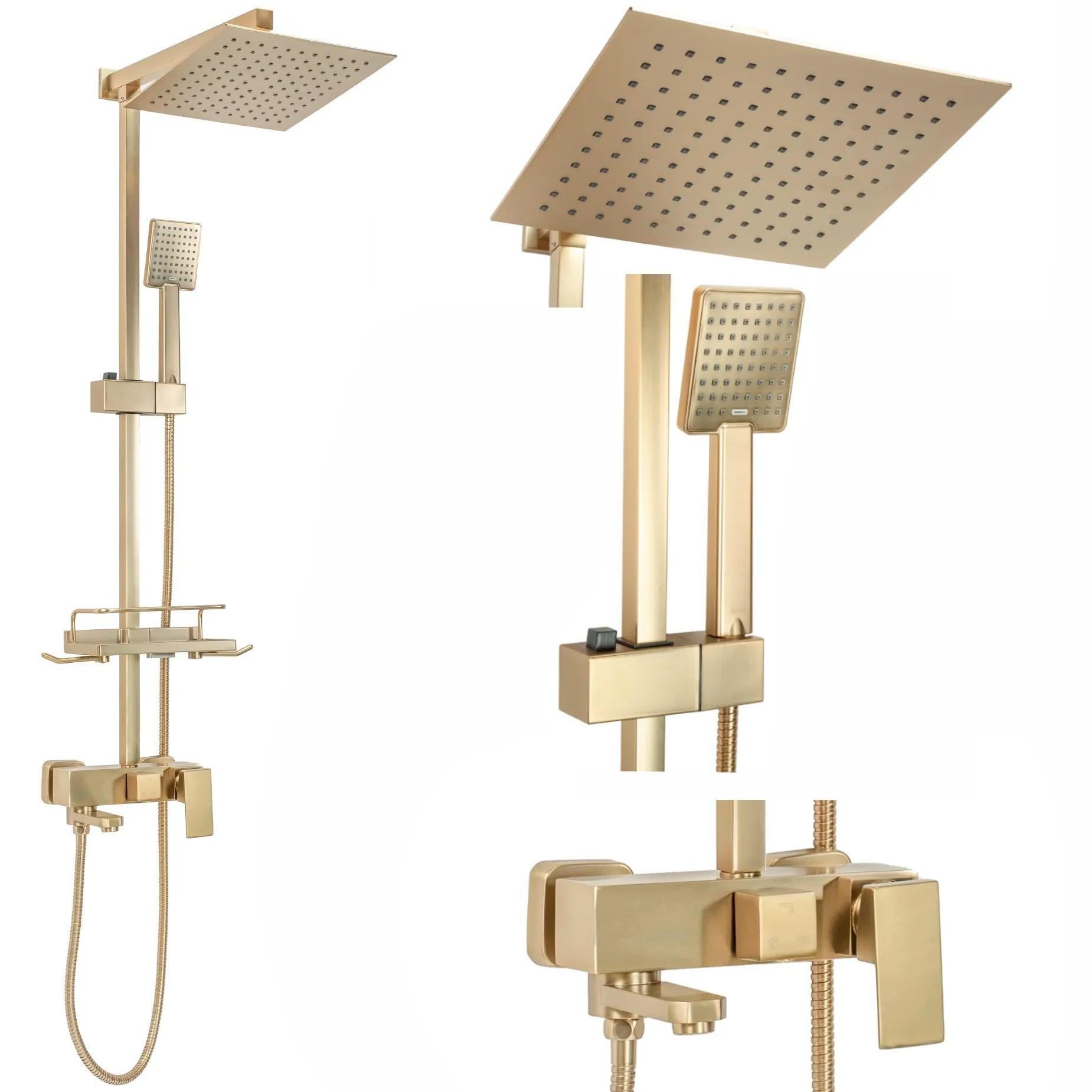 REA Duschgarnitur Gold 21.5x102x45 cm