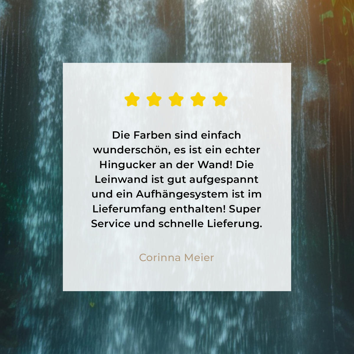 LEINWANDBILD Wasserfall - Dschungel - Sonne - Grün - Natur 30x40 cm - Grün, Textil (30/40cm) - MuchoWow