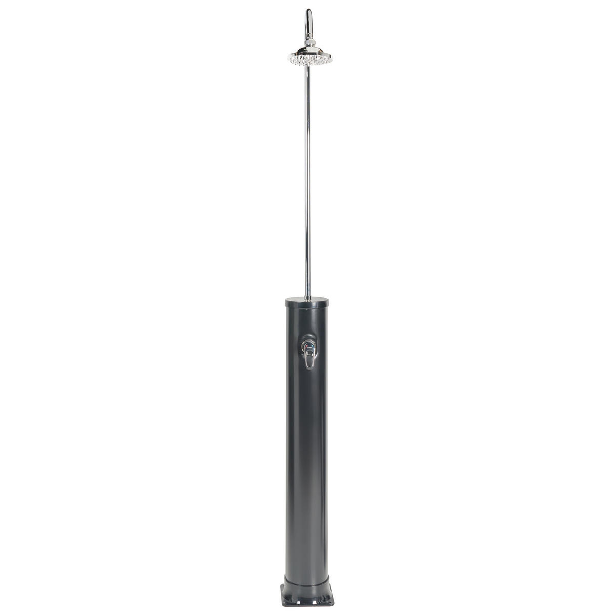 FREISTEHENDE solarbetriebene Gartendusche Schwarz Juanillo - Silberfarben/Schwarz, Kunststoff (20/214/20cm) - Beliani