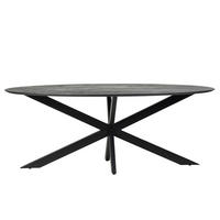 ESSTISCH oval mit X-Fuß 200cm, schwarz - Schwarz, Holz (200/100/76cm) - Giga Meubel