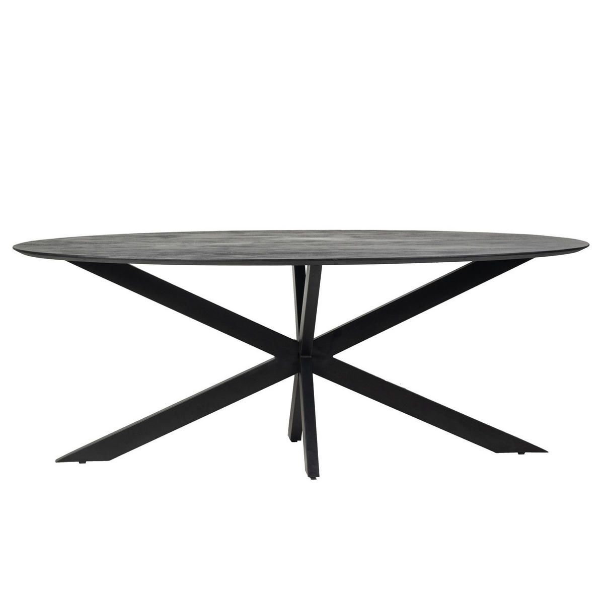 ESSTISCH oval mit X-Fuß 200cm, schwarz - Schwarz, Holz (200/100/76cm) - Giga Meubel