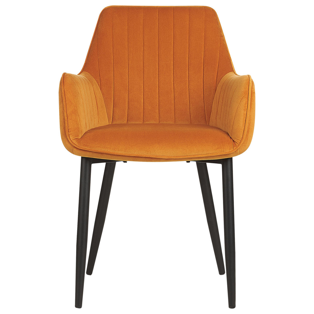 ÉTKEZŐSZÉK 2 darabos Szett Bársony narancssárga Wellston - narancssárga/fekete, textil (60/84/61cm) - Beliani