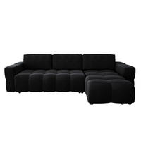 ECKSOFA RECHTS SCHLAFSOFA Mit Stauraum Samt schwarz 286 cm - Anthrazit, Textil (286/169cm) - Sia Home