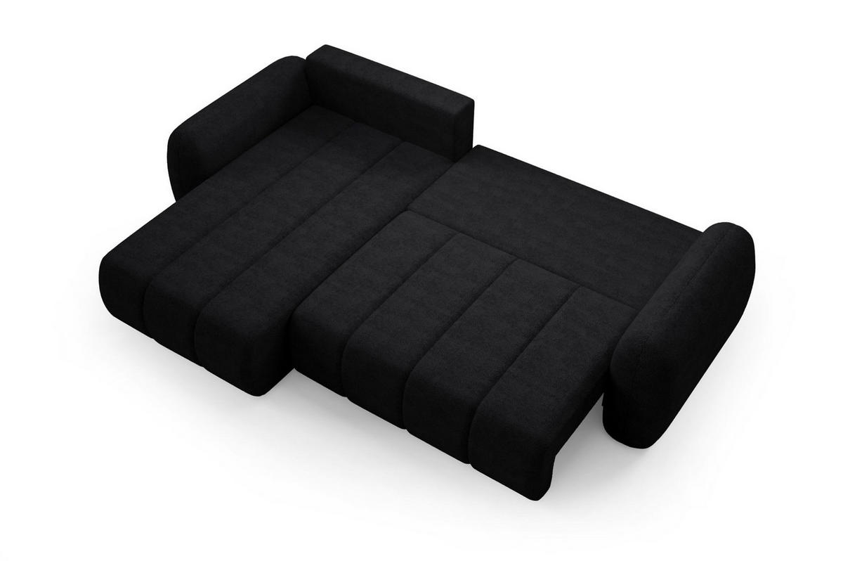 ECKSOFA Caria Mit Schlaffunktion - Schwarz, Holzwerkstoff/Textil (304/190cm) - Fun Möbel
