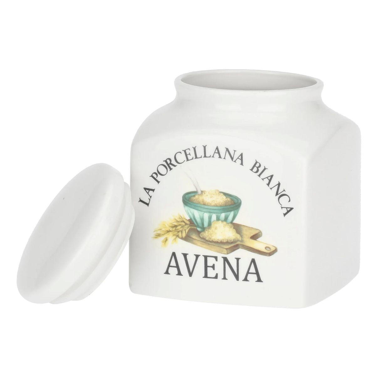 VORRATSDOSE Fiocchi Avena 1,1 l - Multicolor, Keramik (14.5/12.5/13cm) - La Porcellana Bianca