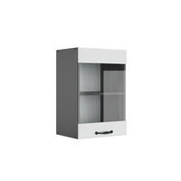 KÜCHENGLASSCHRANK R-Line Weiß Landhaus 40 cm - Anthrazit/Weiß, Holzwerkstoff (40/60/31cm) - Vicco