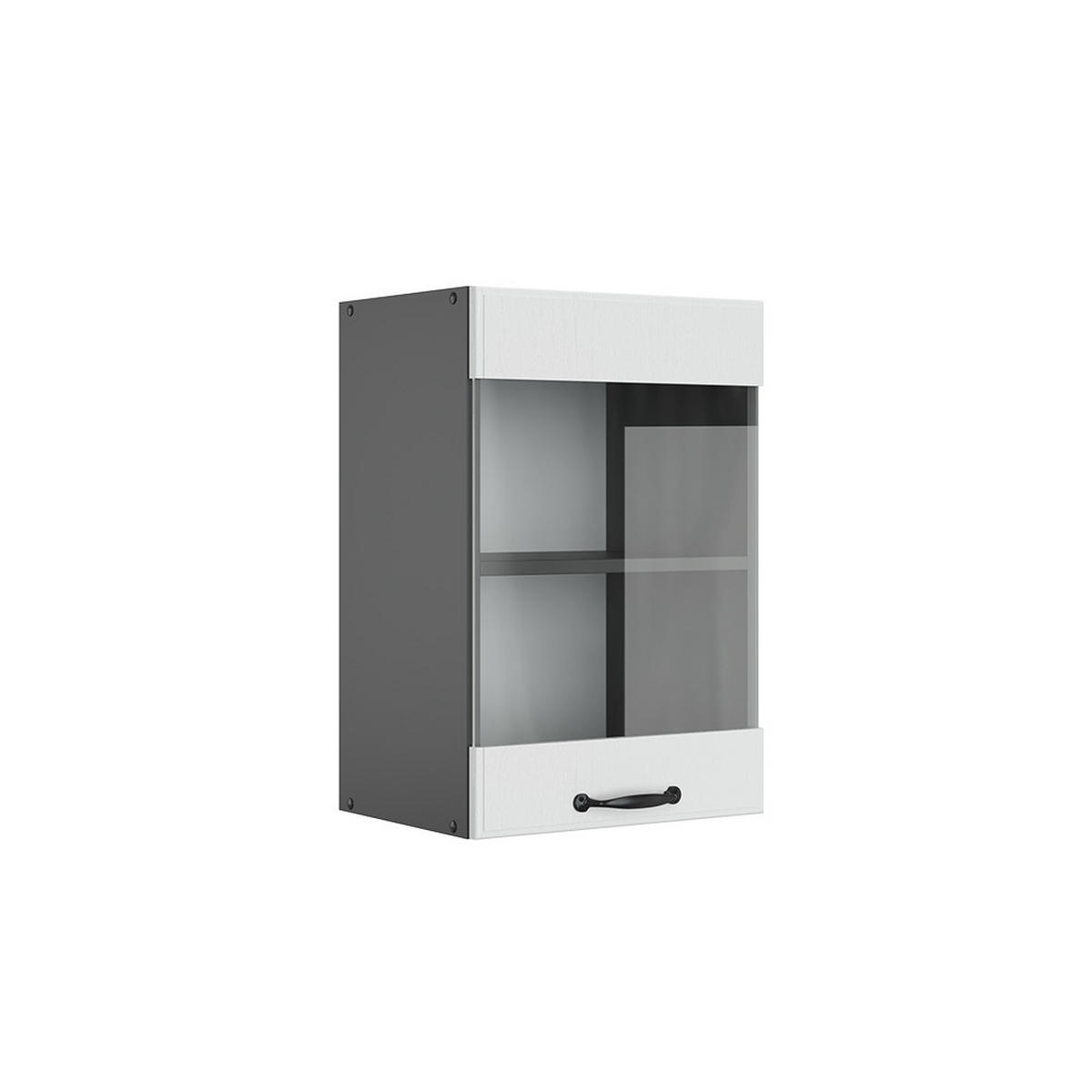 KÜCHENGLASSCHRANK R-Line Weiß Landhaus 40 cm - Anthrazit/Weiß, Holzwerkstoff (40/60/31cm) - Vicco