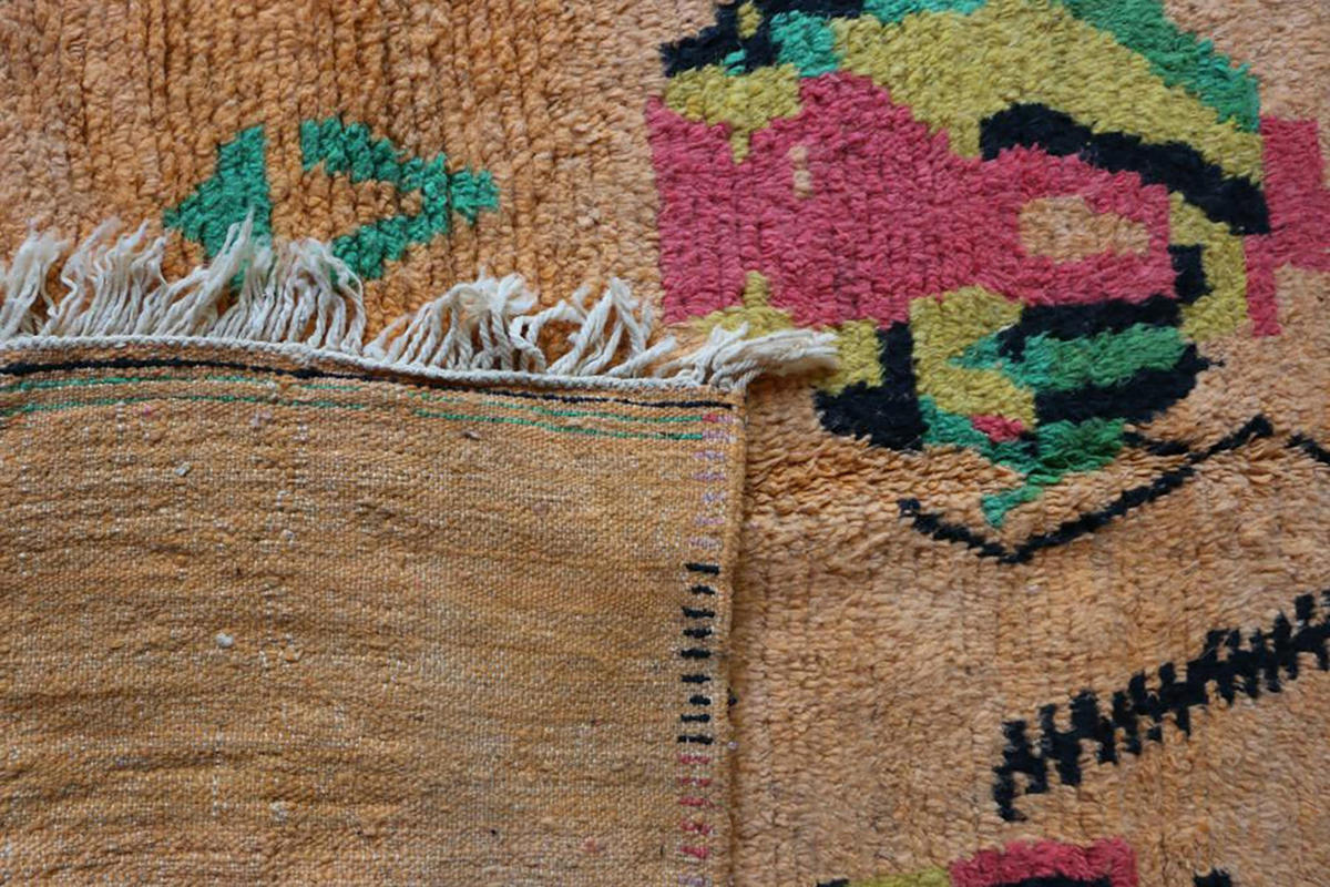 BERBERTEPPICH aus reiner Wolle 168x 280 cm - Orange, Naturmaterialien (168/280cm) - AFK Living