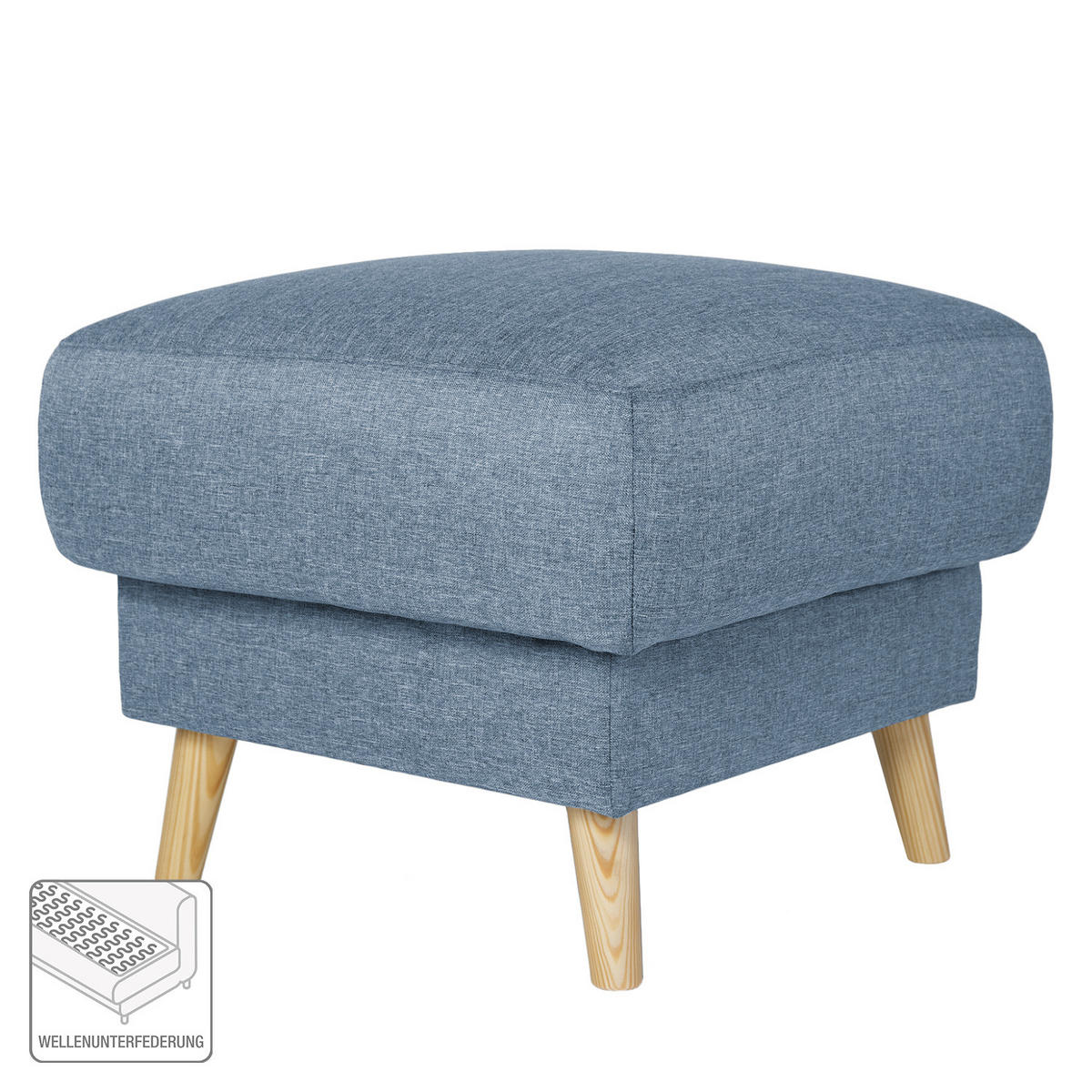 POLSTERHOCKER - Webstoff - Taupe/Hellbraun, Holz/Textil (77/46/62cm) - home24