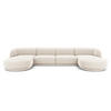 PANORAMASOFA Miley aus Samt leichtes beige 5 Sitzplätze - Beige, Textil (156/70/330cm) - Micadoni