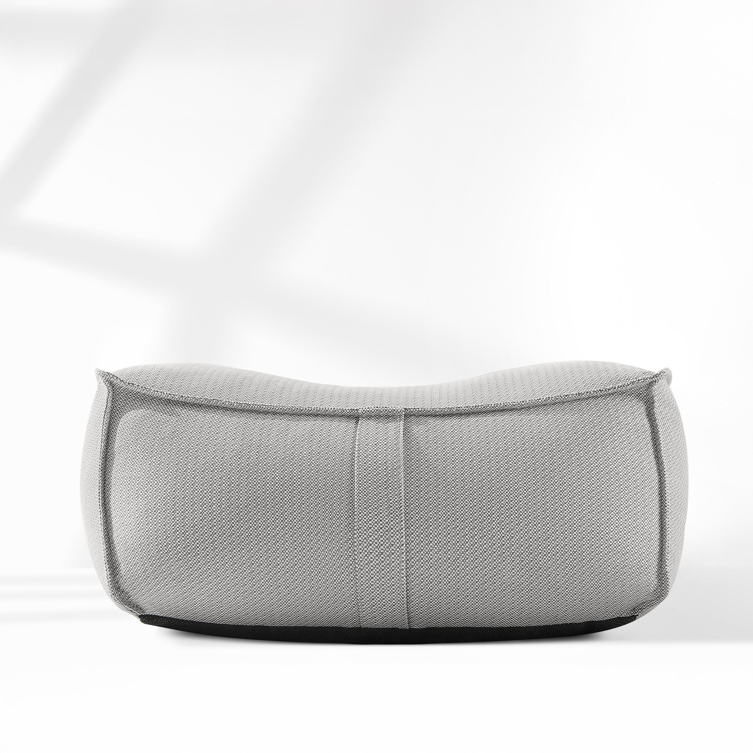 GARTENLOUNGE-HOCKER LOVIA Outdoof Pouf, Dunkelgrau/Weiß - Dunkelgrau, Textil (90/41/75cm) - KONSIMO®