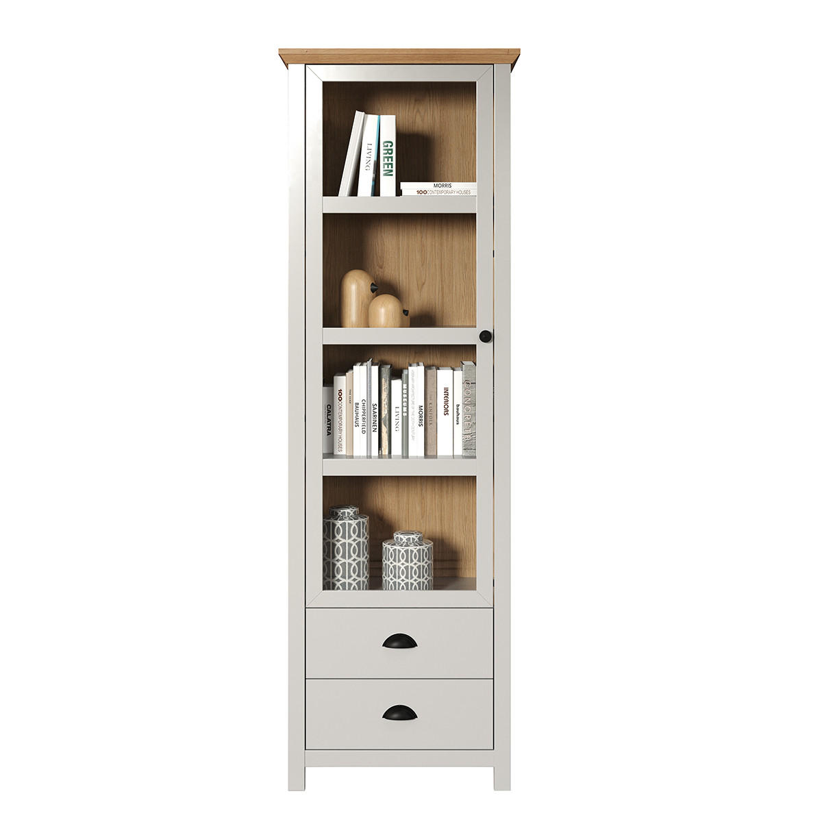 VITRINE Landside Grau - Grau, Holzwerkstoff (65/201/41cm) - ebuy24