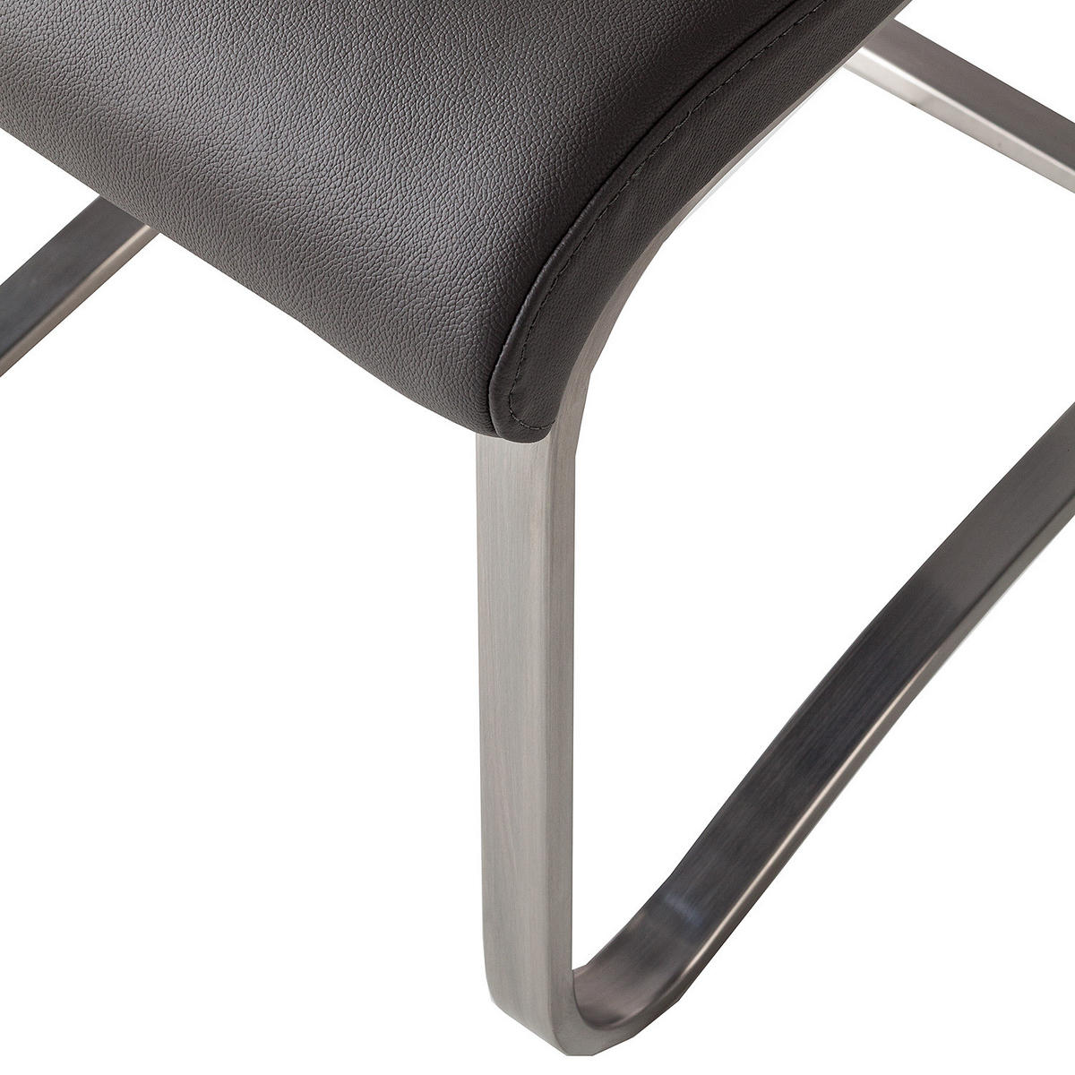 FREISCHWINGER - Grau, Leder/Metall (43/103/52cm) - home24