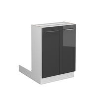 KÜCHENINSEL Fame-Line Anthrazit Hochglanz 60 cm ohne AP - Schwarz Hochglanz/Anthrazit, Holzwerkstoff (60/82/30cm) - Vicco