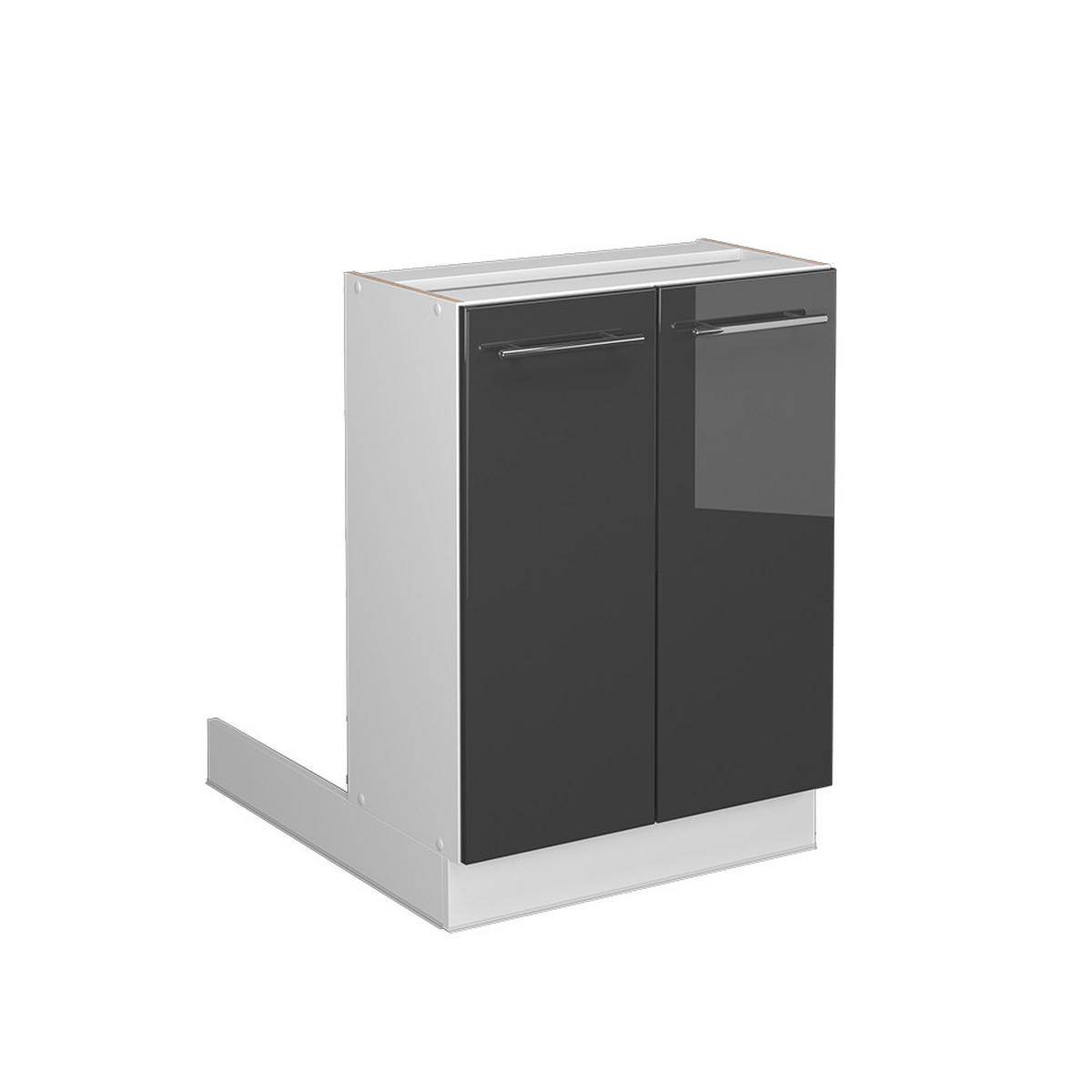 KÜCHENINSEL Fame-Line Anthrazit Hochglanz 60 cm ohne AP - Schwarz Hochglanz/Anthrazit, Holzwerkstoff (60/82/30cm) - Vicco