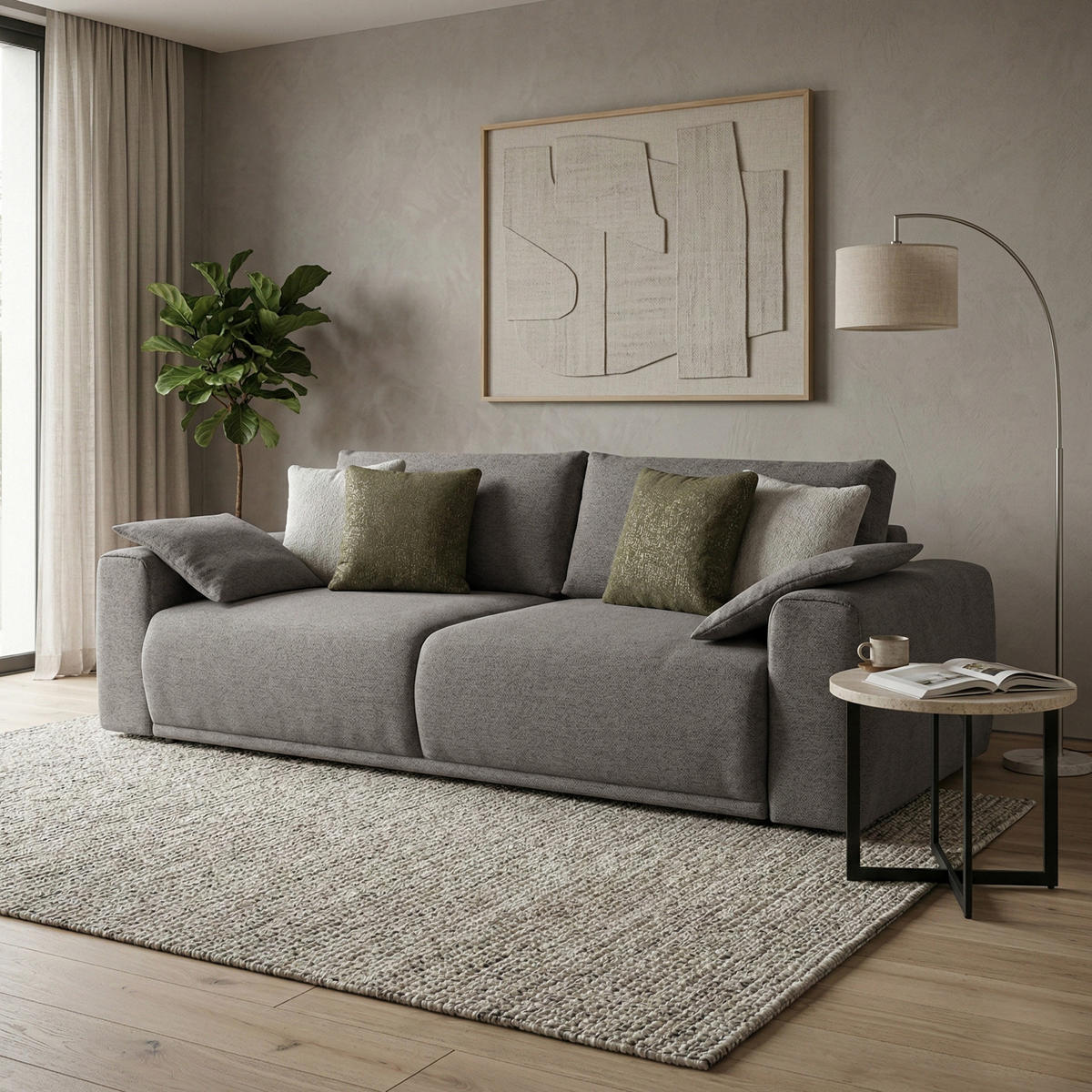 SCHLAFSOFA Polo 3-Sitzer mit Schlaffunktion, Braun - Braun, Textil (252/100/120cm) - Beautysofa
