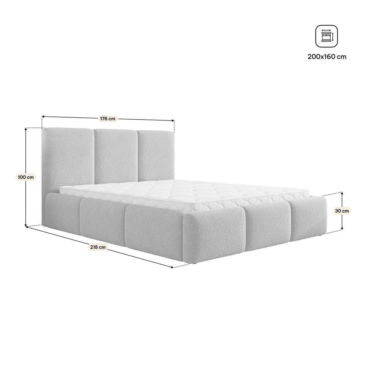 ČALOUNĚNÁ Postel ARSIL 160x200 cm Medová - med, kompozitní dřevo/textil (160/200cm) - MASSENO