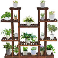PFLANZENREGAL Blumenregal Holz - Apfelbaumfarben, Holz (25/114/125cm) - COSTWAY