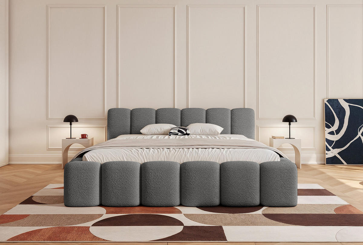 POLSTERBETT Alloggio 200x200 cm, Grau - Grau, Textil (200/200cm) - Fedve