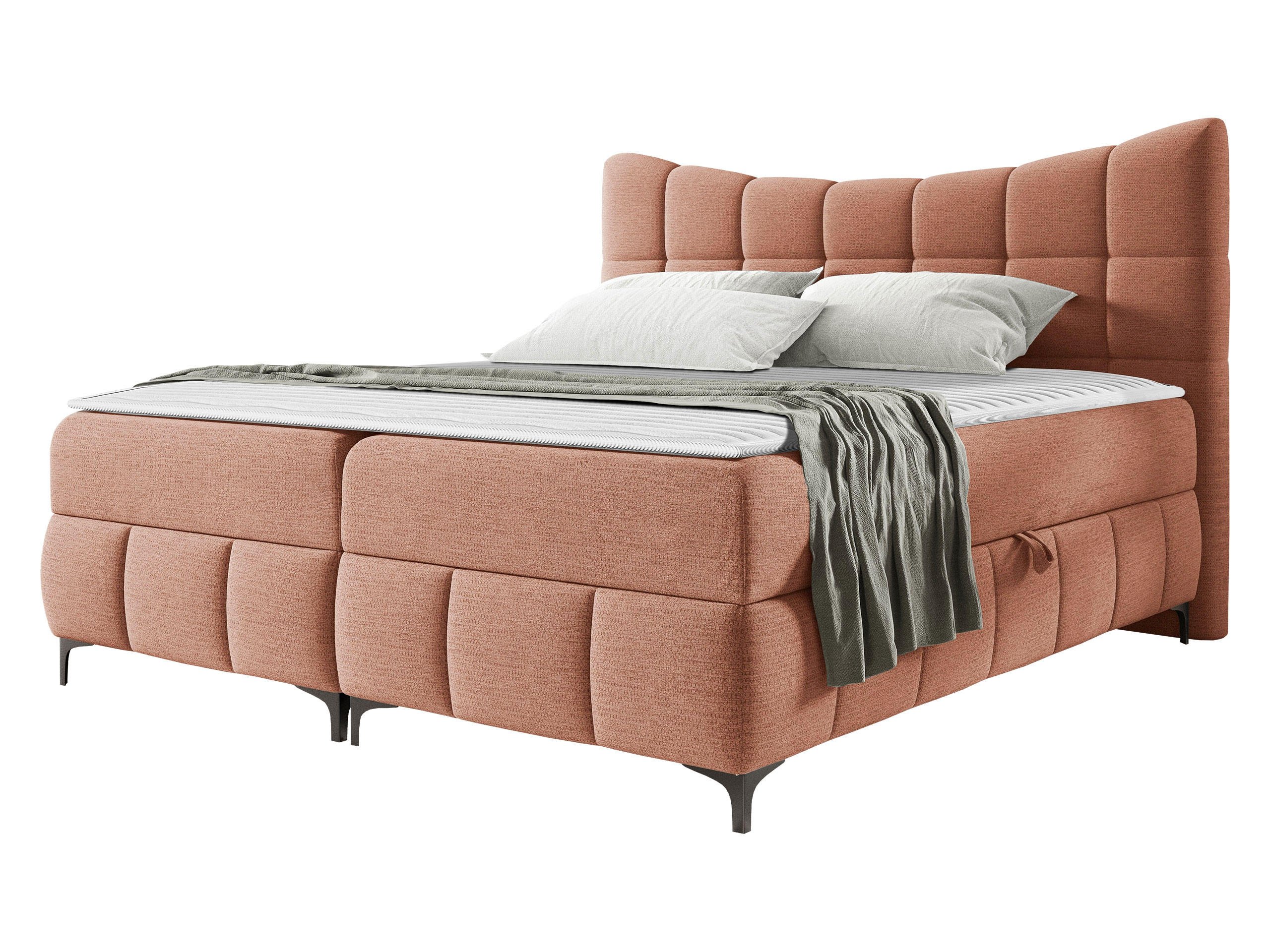 BOXBETT Nova - Schwarz/Rosa, Holz/Textil (180/200cm) - MIRJAN24