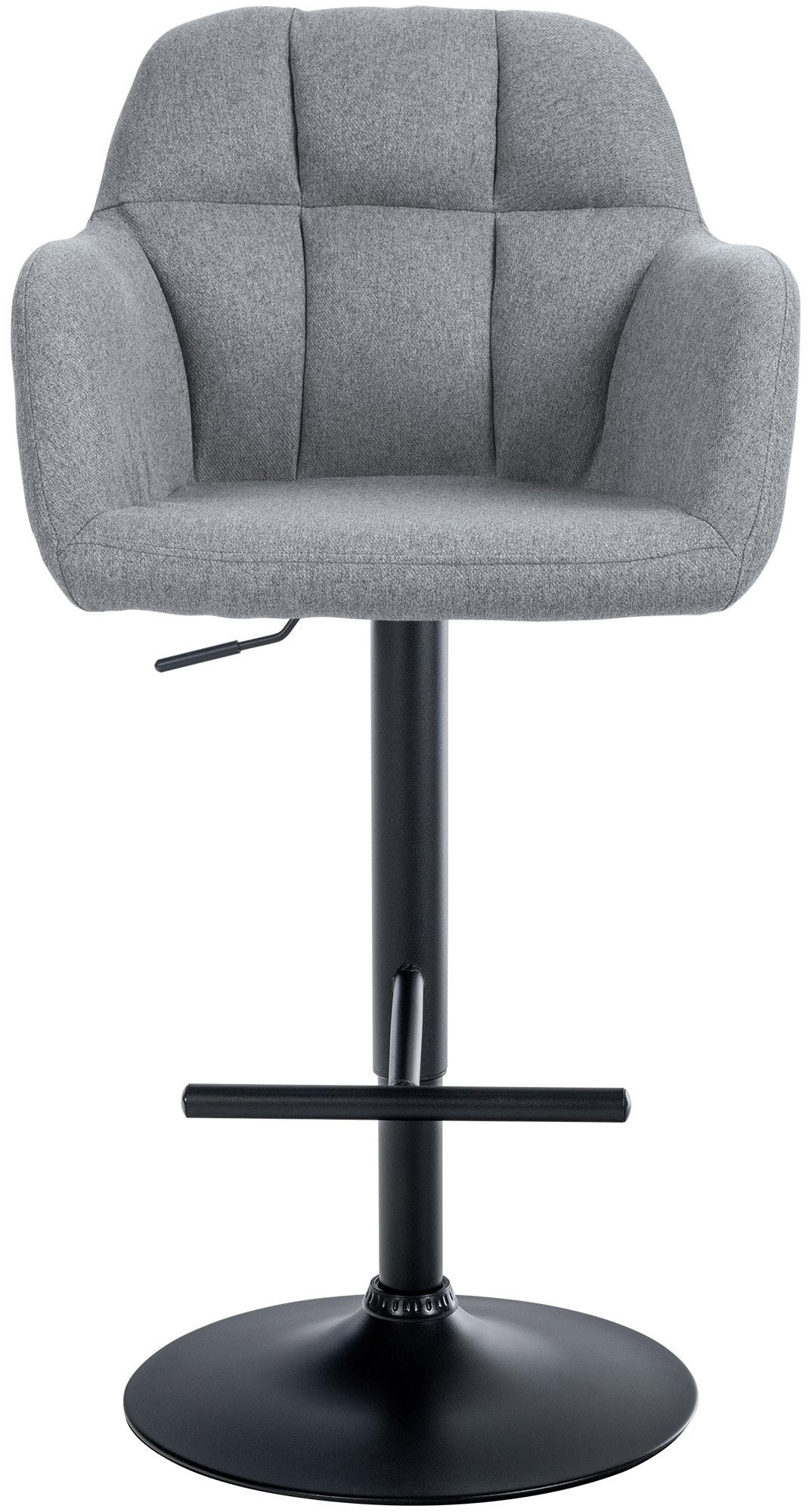 BARHOCKER Stoff grau - Schwarz/Grau, Textil (57/97/59cm) - CLP