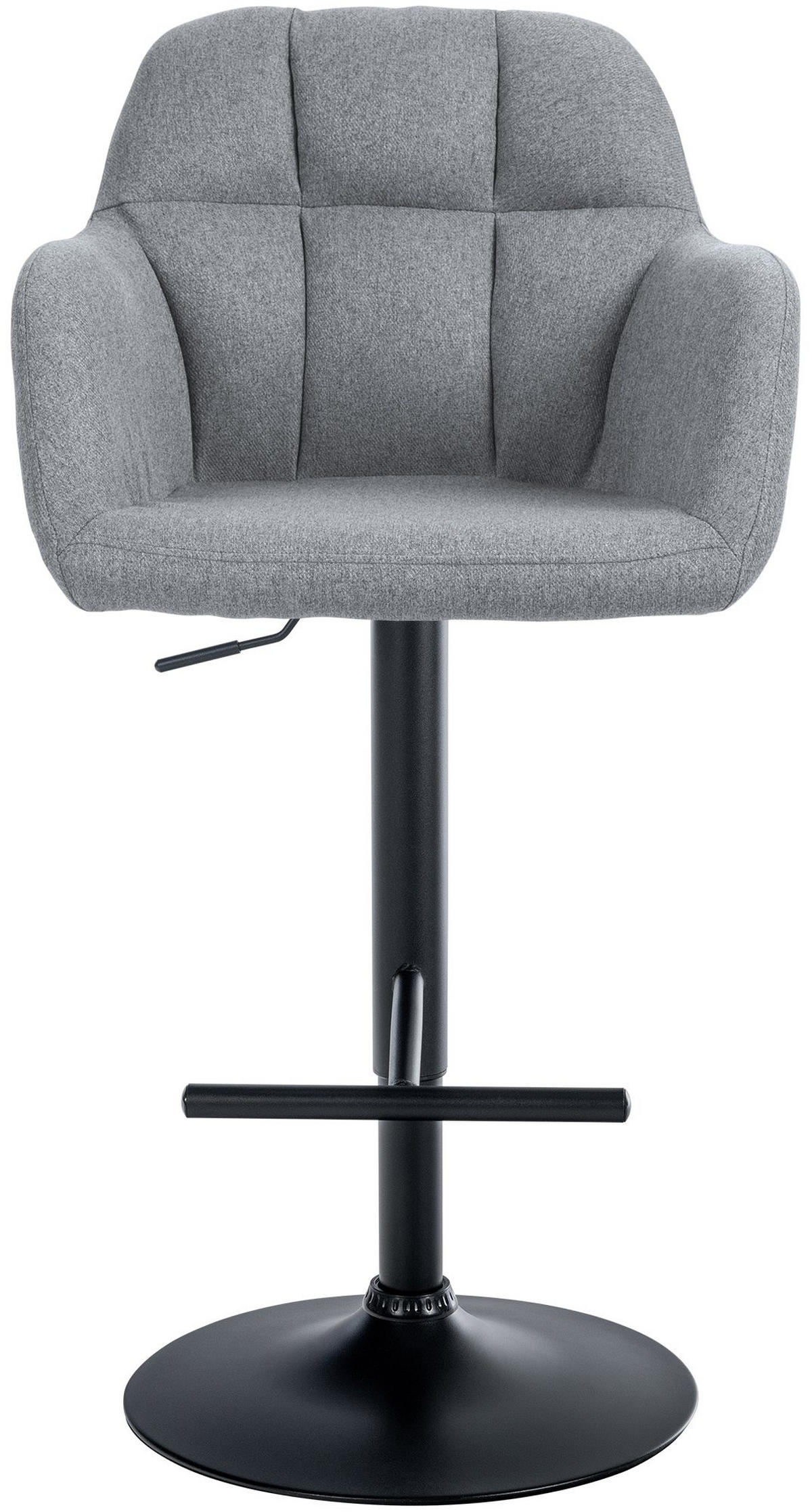 BARHOCKER Stoff grau - Schwarz/Grau, Textil (57/97/59cm) - CLP