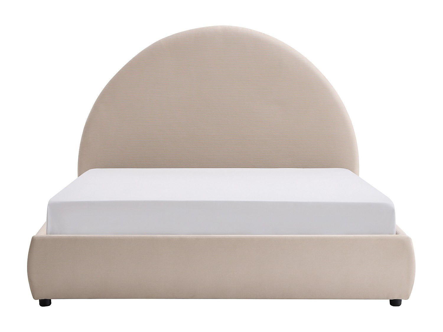 BETT mit Bettkasten - 2 Personen - samt - cremefarben Lirimo - Creme, Textil (140/200cm) - Vente-Unique