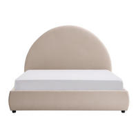 BETT mit Bettkasten - 2 Personen - samt - cremefarben Lirimo - Creme, Textil (140/200cm) - Vente-Unique