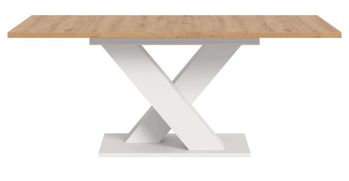 ESSTISCH weiß, Eiche Artisan, Küchentisch ausziehbar 150 - 190 cm - Weiß/Eiche Artisan, Holzwerkstoff/Metall (150/90/76cm) - Inn.Furn