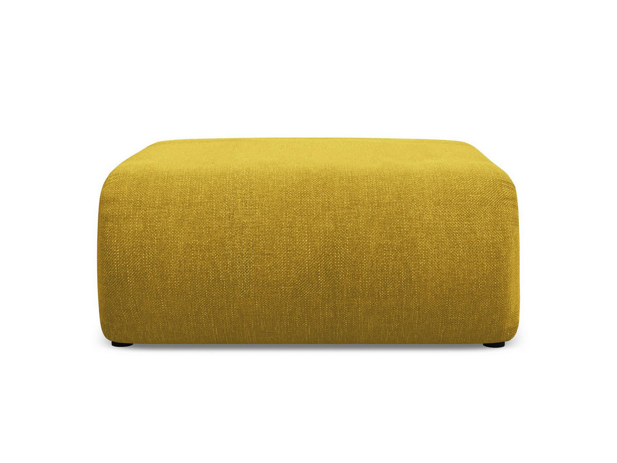 POUF Chenille Stoff Gelb - Currygelb/Gelb, Kunststoff/Textil (94/40/89cm) - Makamii